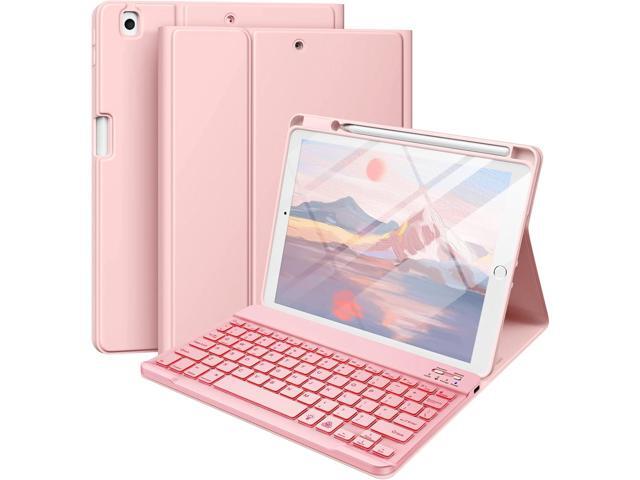 Keyboard Case for iPad 9th Generation /8th Gen/7th Gen 10.2 Inch - Backlit Detachable Wireless Stand Folio Keyboard Cover with Pencil Holder for...