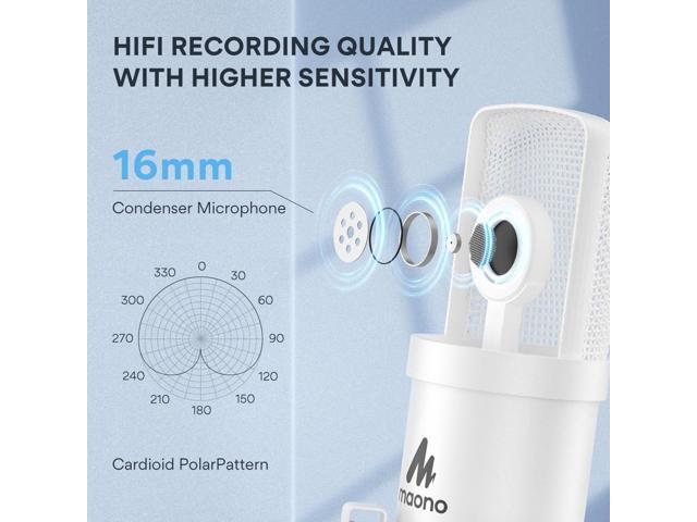 USB Microphone, 192kHz/24bit Plug & Play PC Computer Podcast Condenser Cardioid Metal Mic Kit with Professional Sound Chipset for Recording,...