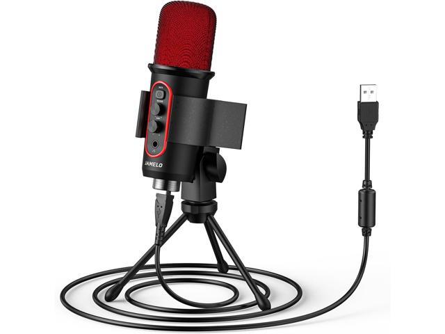 Gaming Microphone, USB Computer Condenser Mic for PC/Laptop/Phone/PS4/5, RGB, Headphone Output, Volume Control,Plug and Play, Mute Button, for...