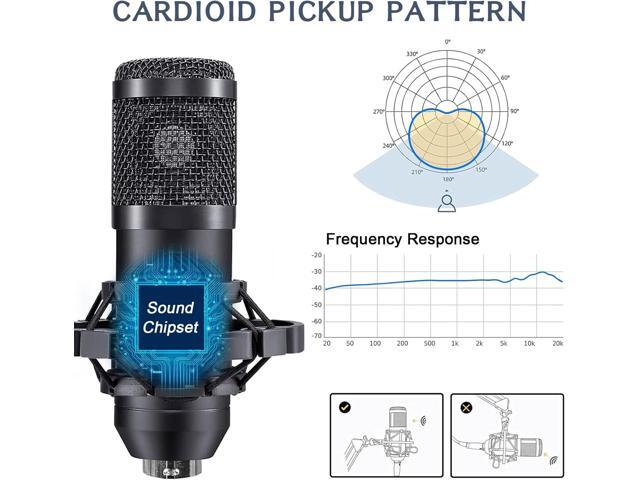 Podcast Equipment Bundle For 2, ALPOWL Audio Interface with Cardioid Designer BM800 Mic for Gamer and All-In-One DJ Mixer, perfect for Live...
