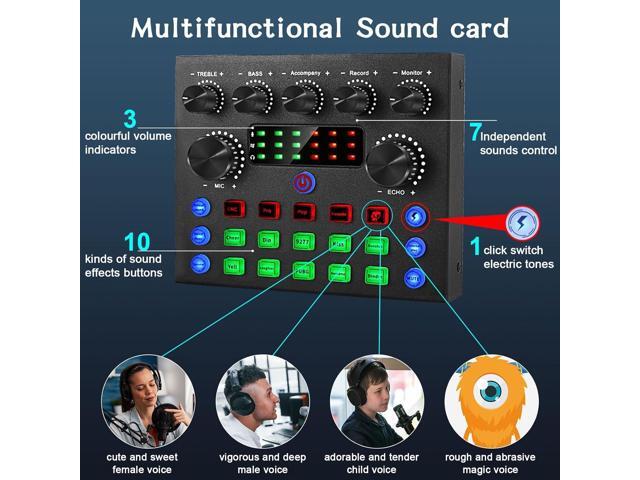 Podcast Equipment Bundle For 2, ALPOWL Audio Interface with Cardioid Designer BM800 Mic for Gamer and All-In-One DJ Mixer, perfect for Live...