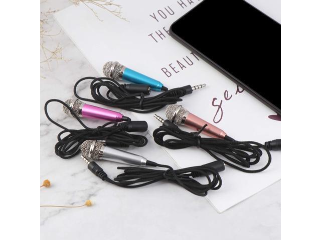 4Pcs Mini Microphone with Omnidirectional Stereo Mic for Voice Recording, Portable Microphone Chatting and Singing Compatible with Smartphone