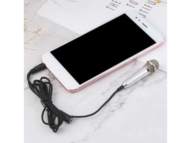 4Pcs Mini Microphone with Omnidirectional Stereo Mic for Voice Recording, Portable Microphone Chatting and Singing Compatible with Smartphone