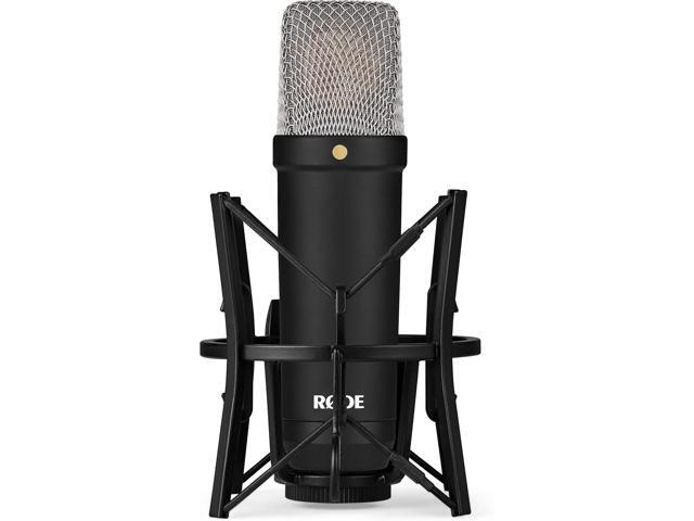 Rode NT1 Signature Series - Black Condenser Microphone with SM6 Shockmount, Tripod Base Microphone Stand and Pop Filter