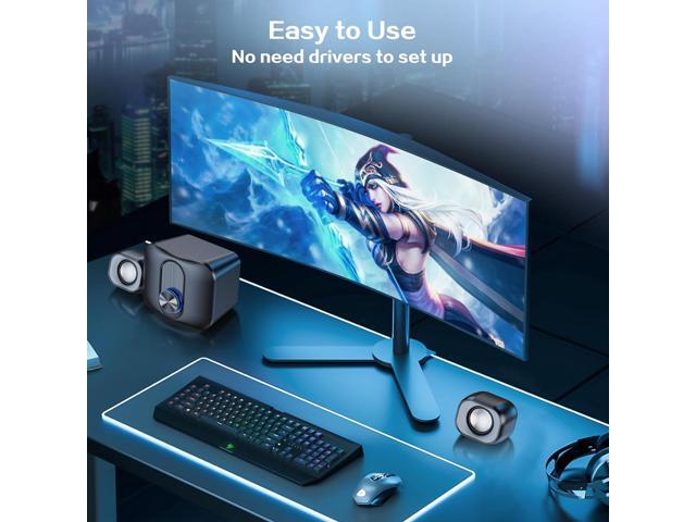 2.1 Computer Speakers for Desktop with Subwoofer, PC Speakers Laptop/Tablet/Monitor,5W+3Wx2 Stereo Desktop Speaker with Enhanced Bass,USB Powered...