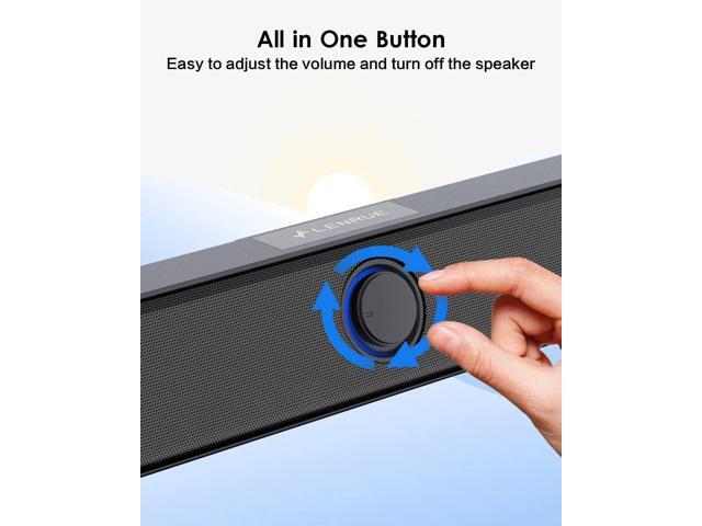 Computer Speaker, 10W PC Speaker for Desktop/Laptop,Sound bar Desktop Speaker with Clear Sound,USB Powered and 3.5 AUX-in,Plug-N-Play (Black)