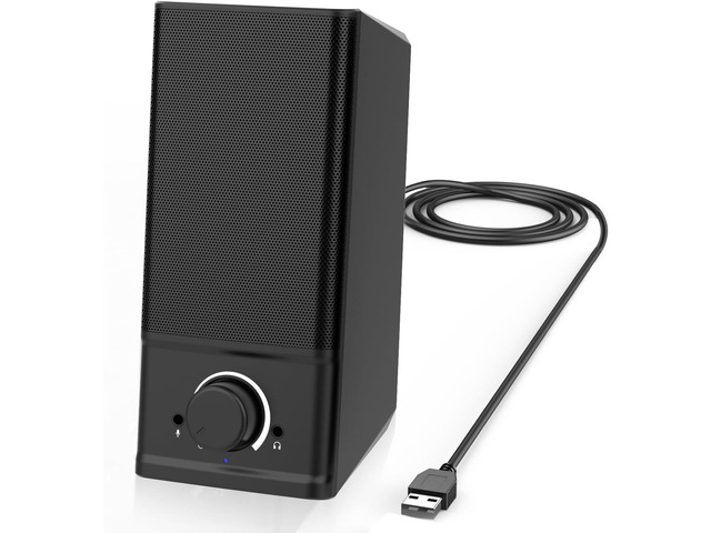 A4 Solo Computer Speakers for Desktop, Laptop,PC Speaker, USB for Power and Audio, Basic Clear Sound,Support to Connect 3.5 mm Headphone and...