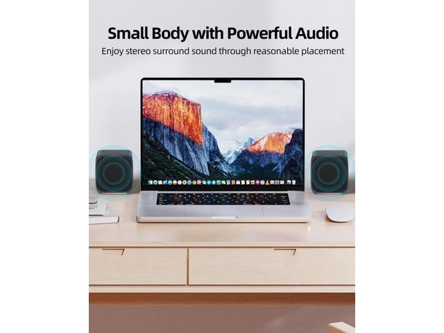 Computer Speakers,Computer Speakers for Desktop PC,Desktop Speakers,Small Computer Speakers USB Powered 3.5mm Aux Speaker for PC,Laptop,Tablet,Phone