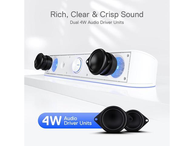 GS560 RGB Desktop Soundbar, 2.0 Channel Computer Speaker with Dynamic Lighting Bar Audio-Light Sync/Display, Touch-Control Backlit with Volume...