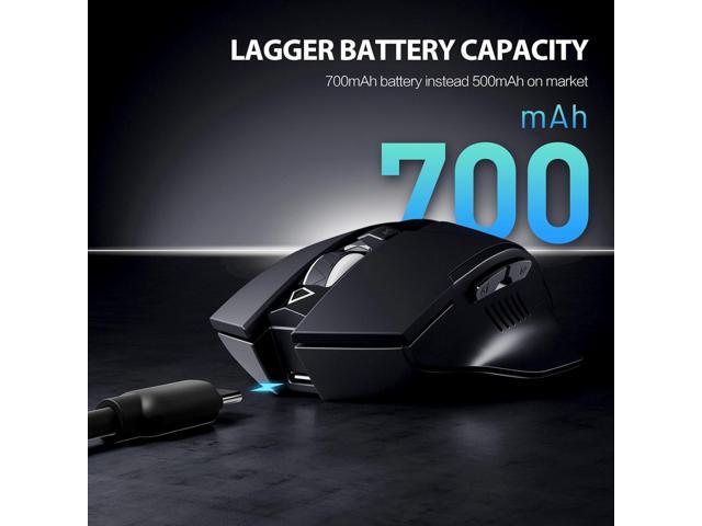 INPHIC Wireless Mouse 700mAh Large Ergonomic Rechargeable 2.4G Optical PC Laptop Cordless Mice with USB Nano Receiver, for Windows Computer Office,...