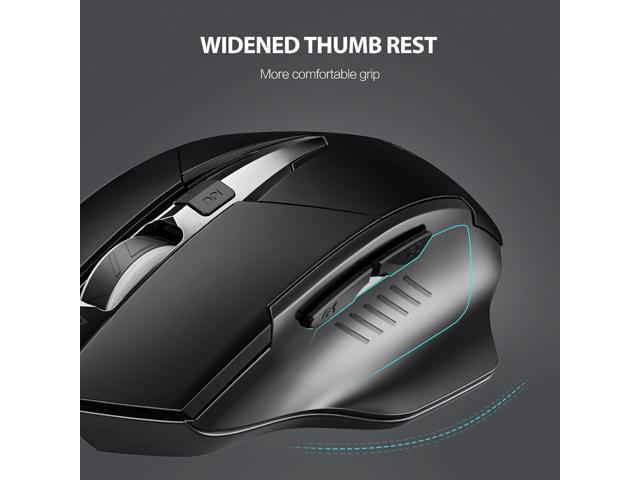 INPHIC Wireless Mouse 700mAh Large Ergonomic Rechargeable 2.4G Optical PC Laptop Cordless Mice with USB Nano Receiver, for Windows Computer Office,...