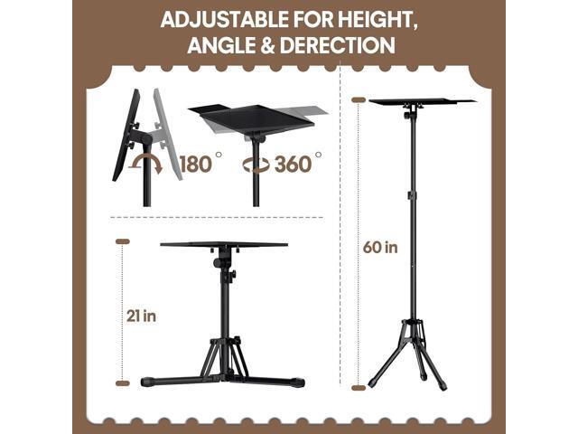 Projector Stand Adjustable Height 20' to 61', Foldable Projector Tripod Stand with Mouse Tray & Phone Holder, Portable Laptop Floor Stand for...