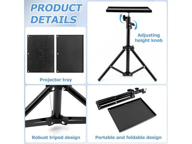 Projector Stand Tripod, 21' to 47' Height Adjustable Portable Laptop Tripod Stand, Multifunctional DJ Rack Stand Holder for Outdoor Office Home...