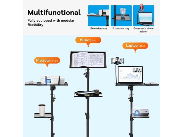 Projector Tripod Stand with Casters: Projector Stand 28-54in Height Adjustable Multifunctional Universal Laptop Stand DJ Rack Stand with Adjustable...