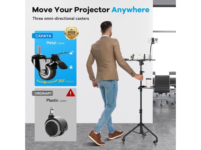 Projector Tripod Stand with Casters: Projector Stand 28-54in Height Adjustable Multifunctional Universal Laptop Stand DJ Rack Stand with Adjustable...
