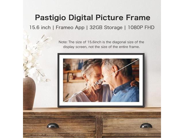 Digital Picture Frame, 15.6 Inch Large Digital Photo Frame WiFi, 32GB, 1920 * 1080 IPS HD Touch Screen, Tabletop & Wall-Mounted, Share Picture...