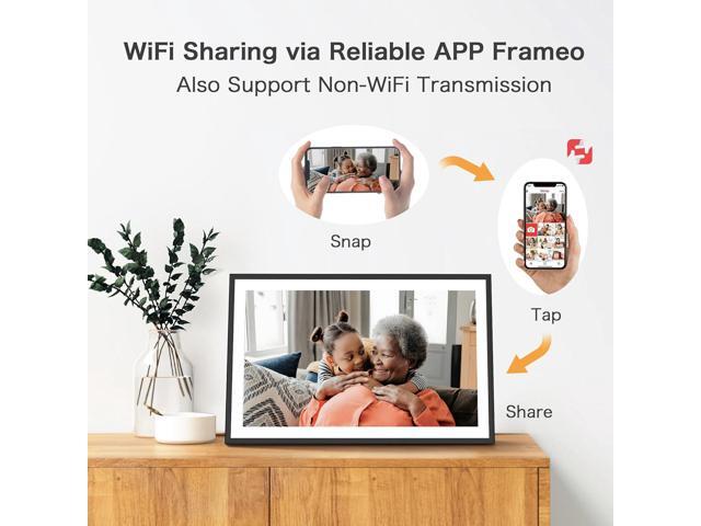 Digital Picture Frame, 15.6 Inch Large Digital Photo Frame WiFi, 32GB, 1920 * 1080 IPS HD Touch Screen, Tabletop & Wall-Mounted, Share Picture...