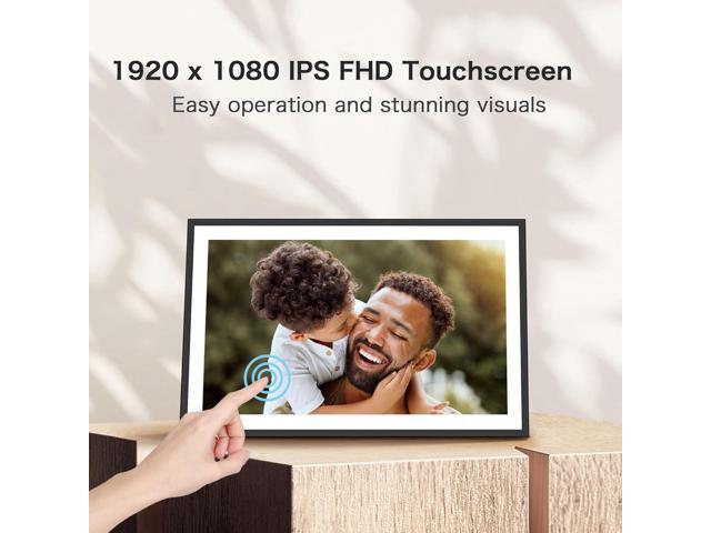 Digital Picture Frame, 15.6 Inch Large Digital Photo Frame WiFi, 32GB, 1920 * 1080 IPS HD Touch Screen, Tabletop & Wall-Mounted, Share Picture...