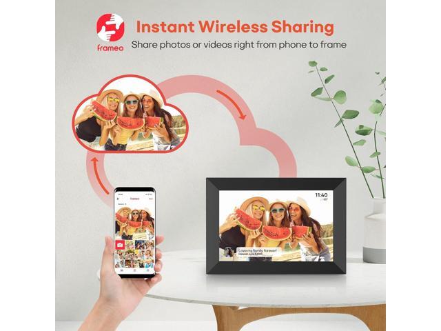 10.1 Inch WiFi Digital Picture Frame, 1280x800 HD IPS Touch Screen Photo Frame Electronic, 32GB Memory, Auto-Rotate, Wall Mountable, Share...