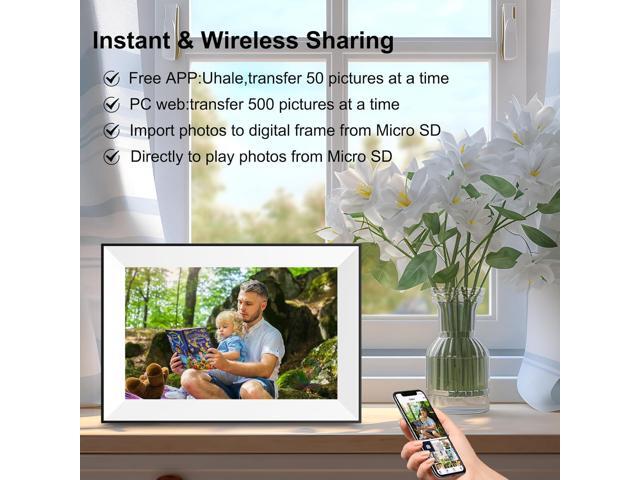 10.1 Inch WiFi Digital Picture Frame,Digital Photo Frame Load Picture and Video from Phone to Electronic Picture Frame, Sd Card,Touch...