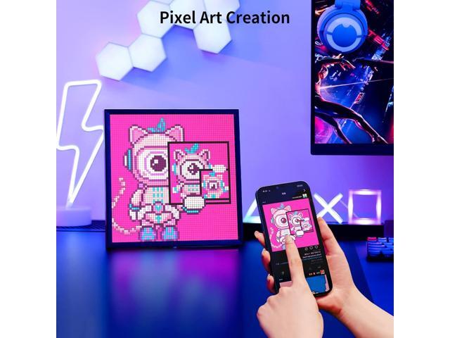 Pixoo-64 - WiFi Pixel Cloud Digital Picture Frame with APP Control,64 X 64 LED Panel Display Frame for Gaming Room Decoration/Social Media Fans...