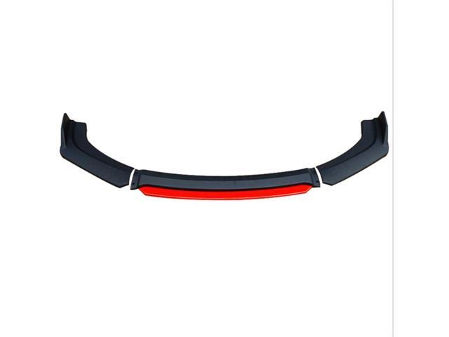 Acaigel 4x Car Front Bumper Lip Spoiler Red Trim Splitter Body Kit Matte Black