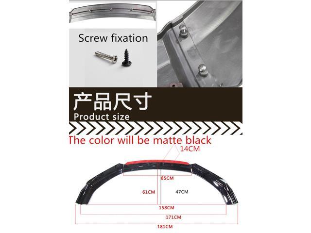 Paiying 4x Car Front Bumper Lip Spoiler Red Trim Splitter Body Kit Matte Black