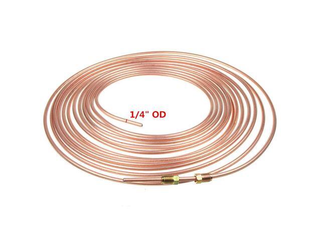 Acaigel 1/4'' Steel Zinc Nickel Copper Brake Line Tubing Kit Oil Tube 25 FT + Fittings