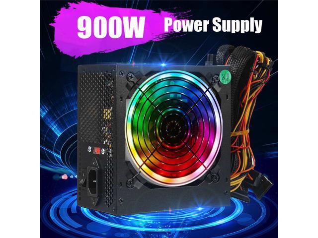 MAX 900W Computer Power Supply LED Fan 24P + 8P+ (6+2Pto6+2P)+ 3x 4Pin + 6x SATA