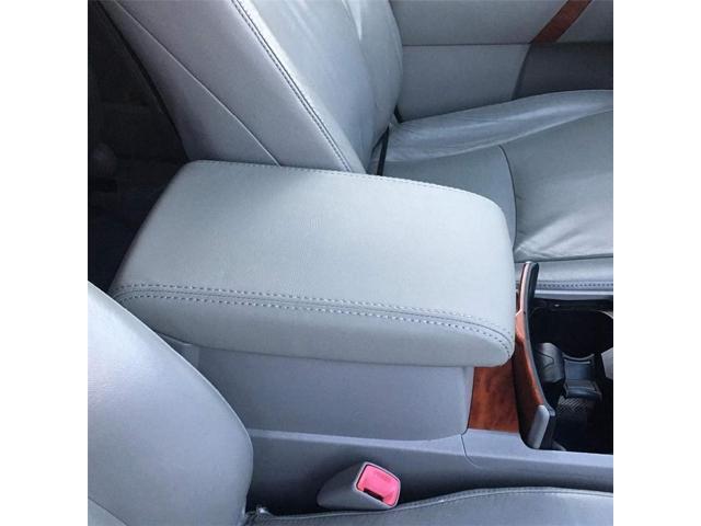 Paiying Console Armrest Box Cover Trim Gray Faux Leather for Toyota Highlander 2008-2013