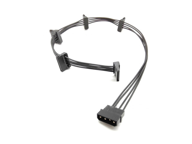 SATA Power 4 Pin 1 Male To 5 Female Splitter Hard Drive Cable for HDD SSD