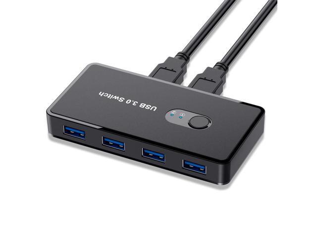 4 Ports USB 3.0 Switcher for PC Printer Scanner Mouse Keyboard 2 Computers Sharing 4 Devices USB Switch