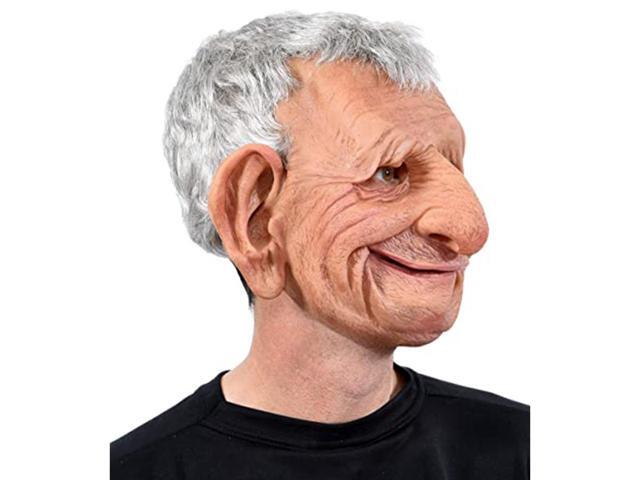 Big Ears Latex Headgear Old Man Mask Halloween Cosplay Party Realistic Full Face Cover