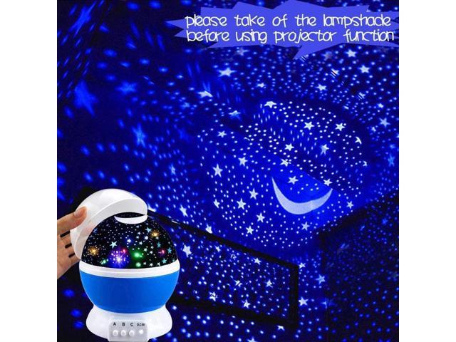 Hollow Out Night Light Star and Moon Nebula Star Projector 360 Degree Rotation LED Bulb with USB Cable Romantic Gifts for Men Women