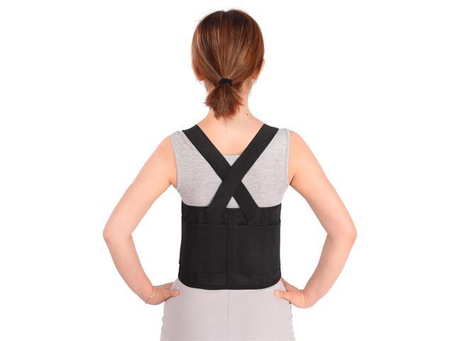 Acaigel Black Weight Lift Back Support Brace Belt Lumbar Lower Waist Suspender Work XL