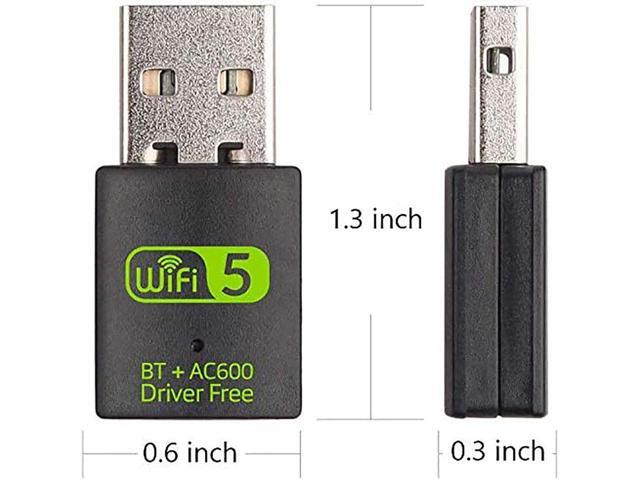 600Mbps USB WiFi Adapter, Wireless Driver Free WiFi Dual Band 2.4/5GHz