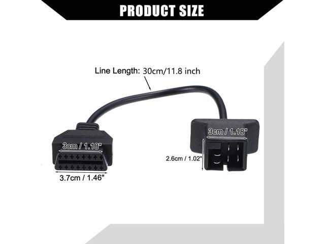 Acaigel 6 Pin Obd To 16Pin Obd2 Check Engine Adapter Cable Code Reader For Chrysler Jeep