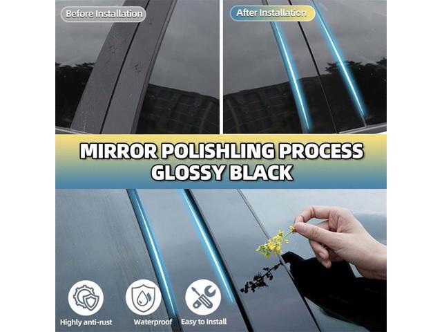 Yingshan 6PCS Black Pillar Posts Covers Door Trim For Acura TSX 2009-2014