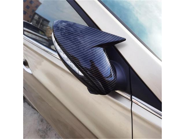 Paiying 1 Pair Carbon Fiber Look Ox Horn Rear View Mirror Cover Trim For Hyundai Sonata 2011-2014