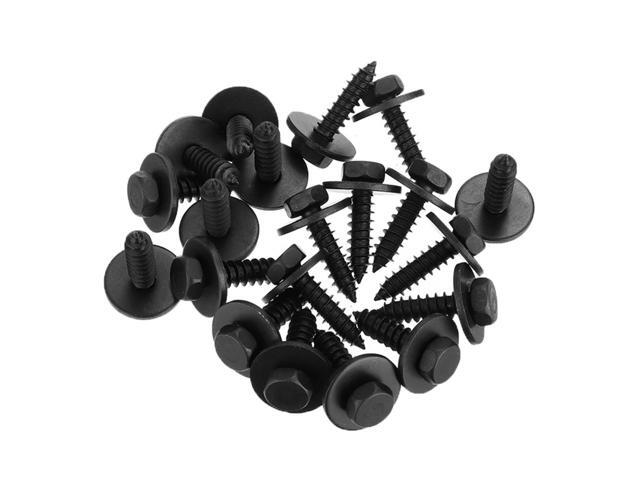 Paiying 100pcs Metal Car Body Fender Bumper Repair Screws Retainer 7.7mm Hex Washer Head