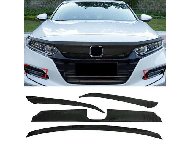 Paiying Sedan Carbon Fiber Look Front Bumper Grille Delete Trim Sticker Compatible for Accord