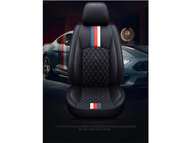 Paiying Black PU Leather Full Set Car Seat Cover Cushion Protector Pad US Ship