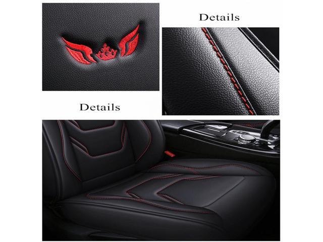 Paiying Black Leatherette Car Seat Covers Full Surrounded 5-Seats Cushion Pad