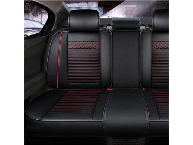 Paiying Black & Red PU Leather Car Seat Cover Interior Cushion Pad Accessories