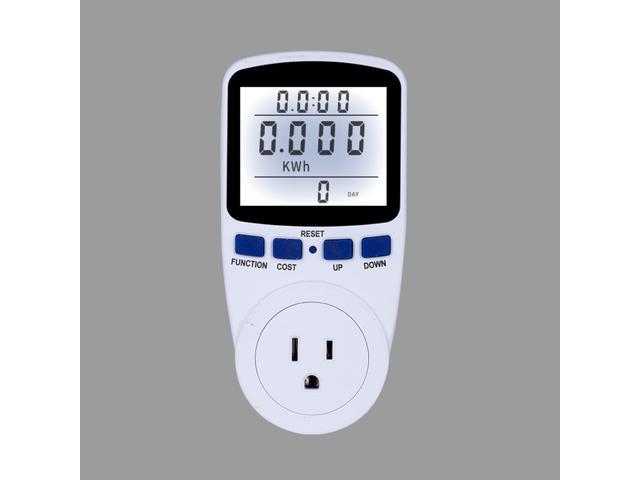 LCD Display Electricity Usage Power Meter Socket Energy Watt Volt Amps Wattage KWH Consumption Analyzer Monitor Outlet - with Backlight AC110V~130V. photo