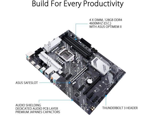 ASUS Prime Z490-P LGA 1200 (Intel 10th Gen) ATX motherboard (dual M.2, DDR4 4600, 1 Gb Ethernet, USB 3.2 Gen 2 USB Type-A, Thunderbolt 3 support,...