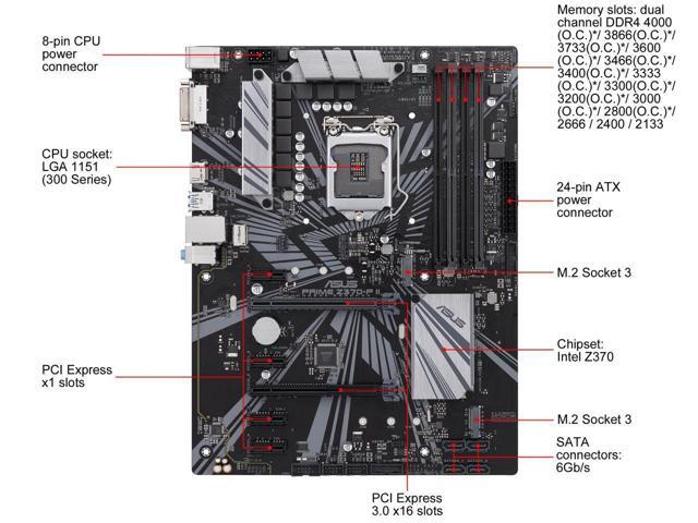 ASUS PRIME Z370-P II LGA 1151 (300 Series) Intel Z370 HDMI SATA 6Gb/s USB 3.1 ATX Intel Motherboard