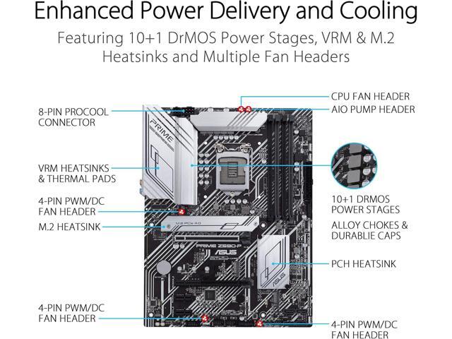 ASUS Prime Z590-P LGA 1200 (Intel 11th/10th Gen) ATX motherboard (PCIe 4.0, 10+1 Power Stages, 3X M.2, 2.5Gb LAN, front panel USB 3.2 Gen 2 USB...