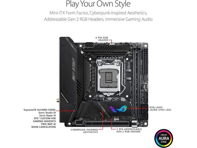 ASUS ROG Strix Z590-I Gaming WiFi 6E LGA 1200 (Intel 11th/10th Gen) mini-ITX gaming motherboard