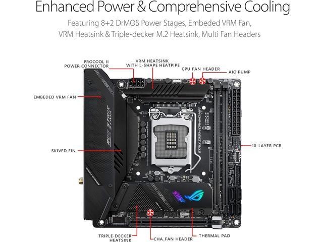 ASUS ROG Strix Z590-I Gaming WiFi 6E LGA 1200 (Intel 11th/10th Gen) mini-ITX gaming motherboard